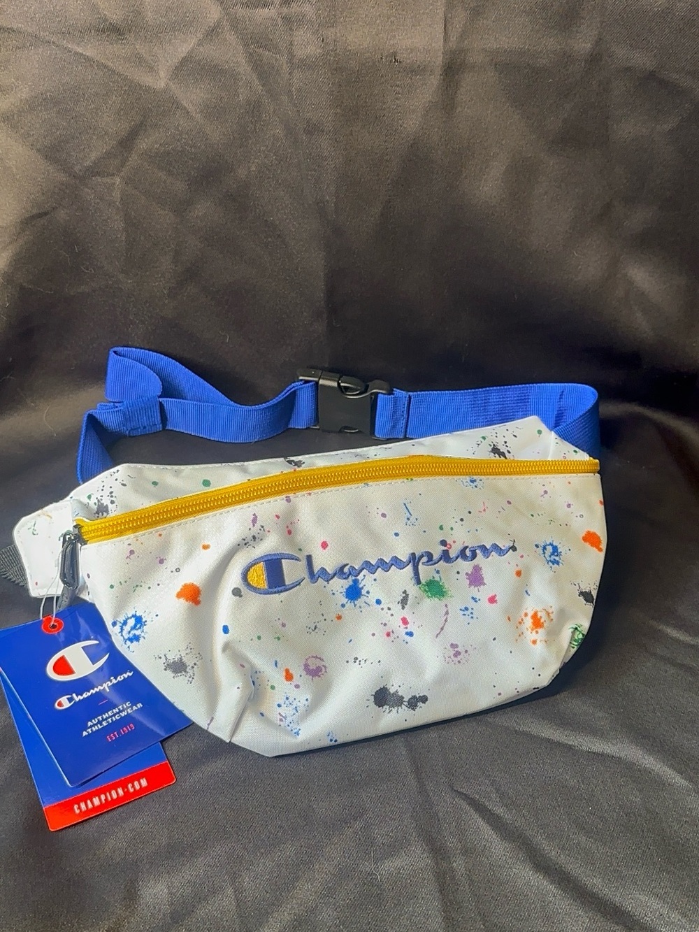 NWT Champion Paint Splatter
Waist Bag Fanny Pack White
Multicolor Belt Bag - Picture 9 of 10